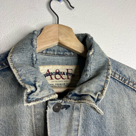 Abercrombie & fitch denim jacket men’s size XL blue - Picture 10 of 12